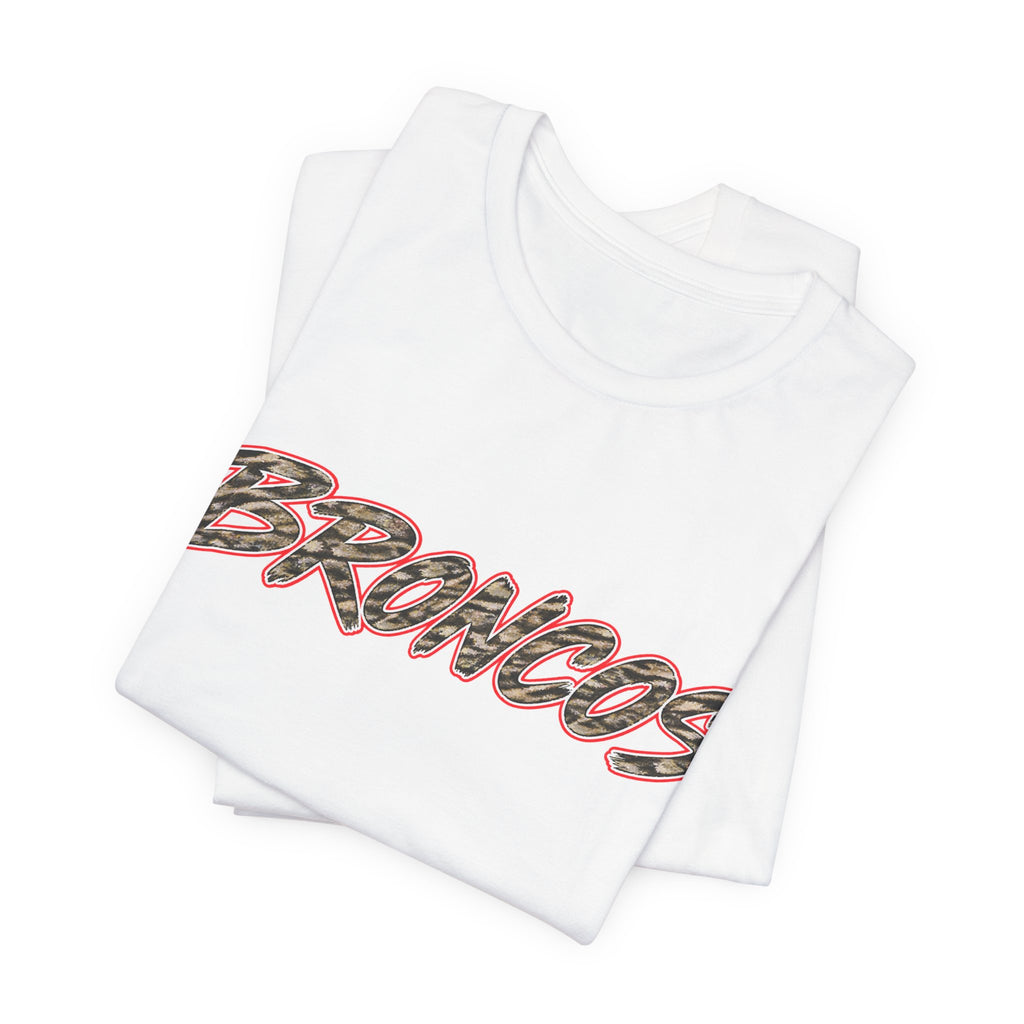 BRONCOS Leopard Print Unisex Tee - Bella+Canvas 3001