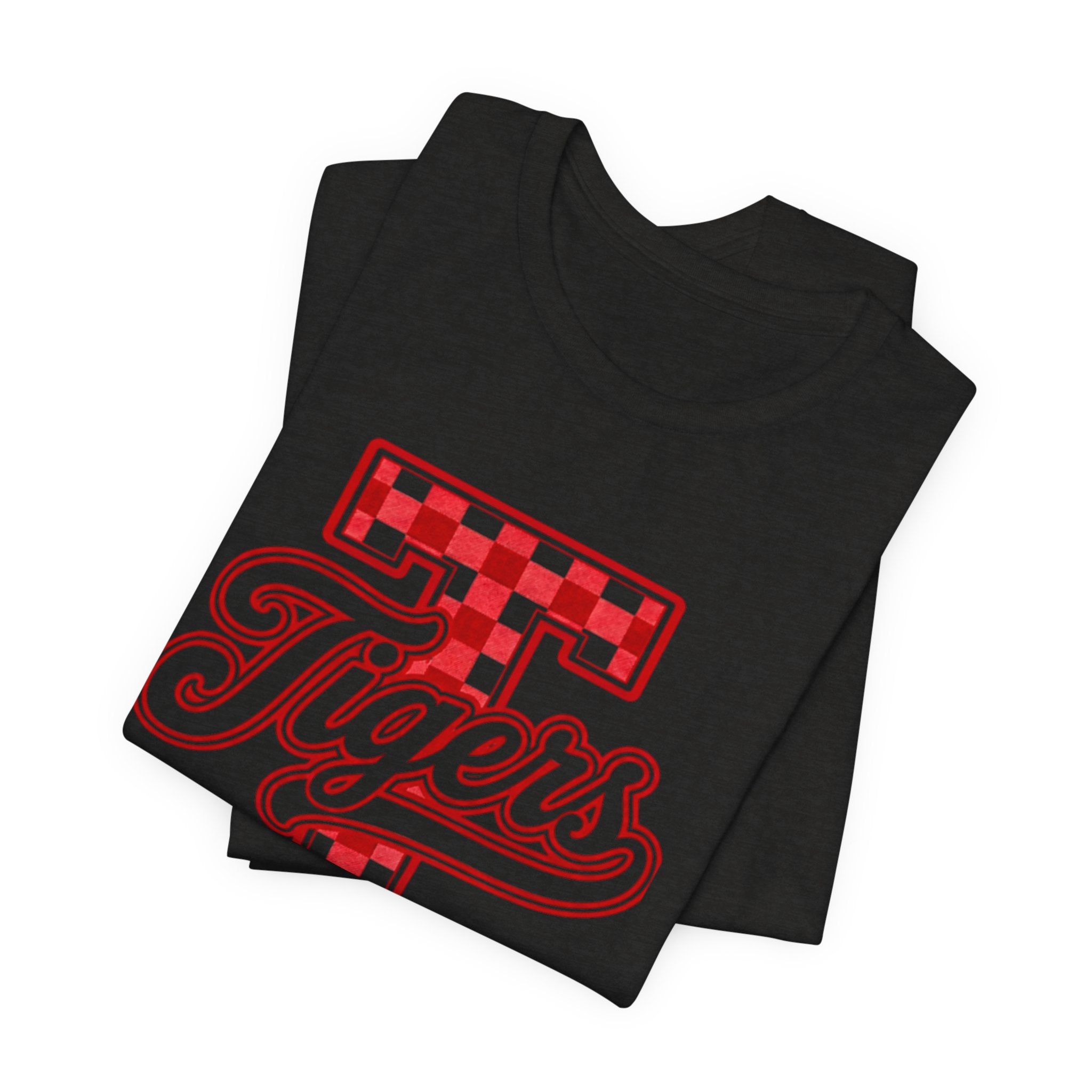 Tigers Plaid Varsity Tee - Preppy Script T-Shirt