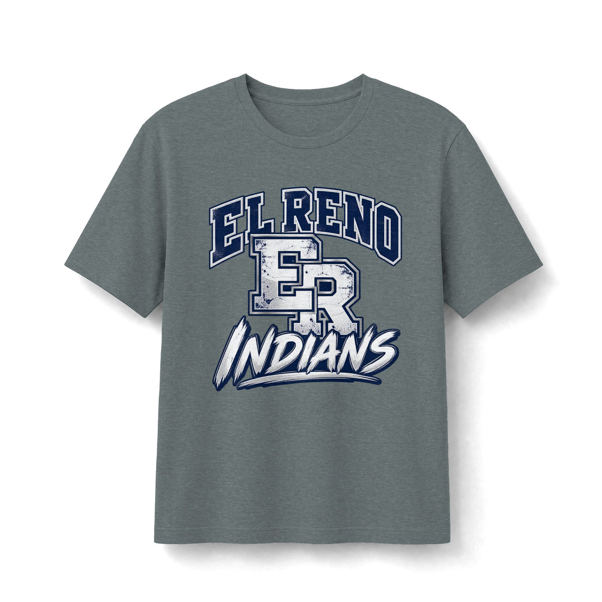 El Reno Indians ER Monogram Tee - Navy & White