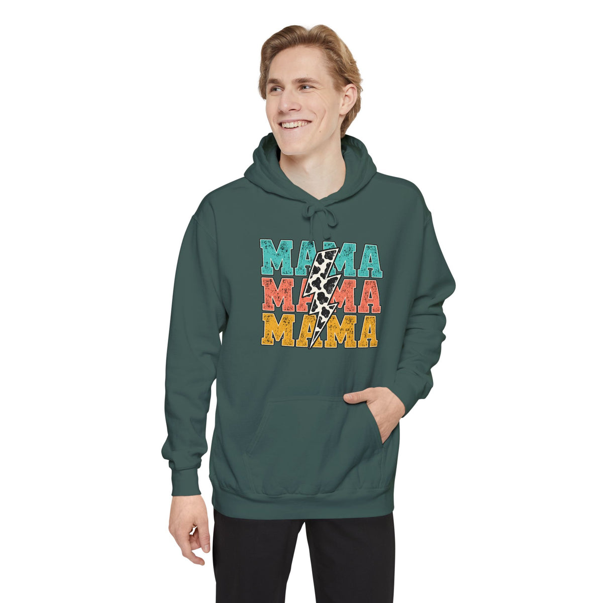 Retro MAMA Cow Print Hoodie