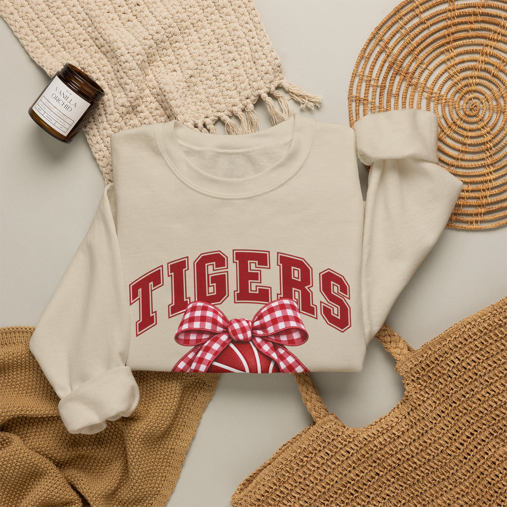 Tigers Basketball Bow Crewneck Sweatshirt