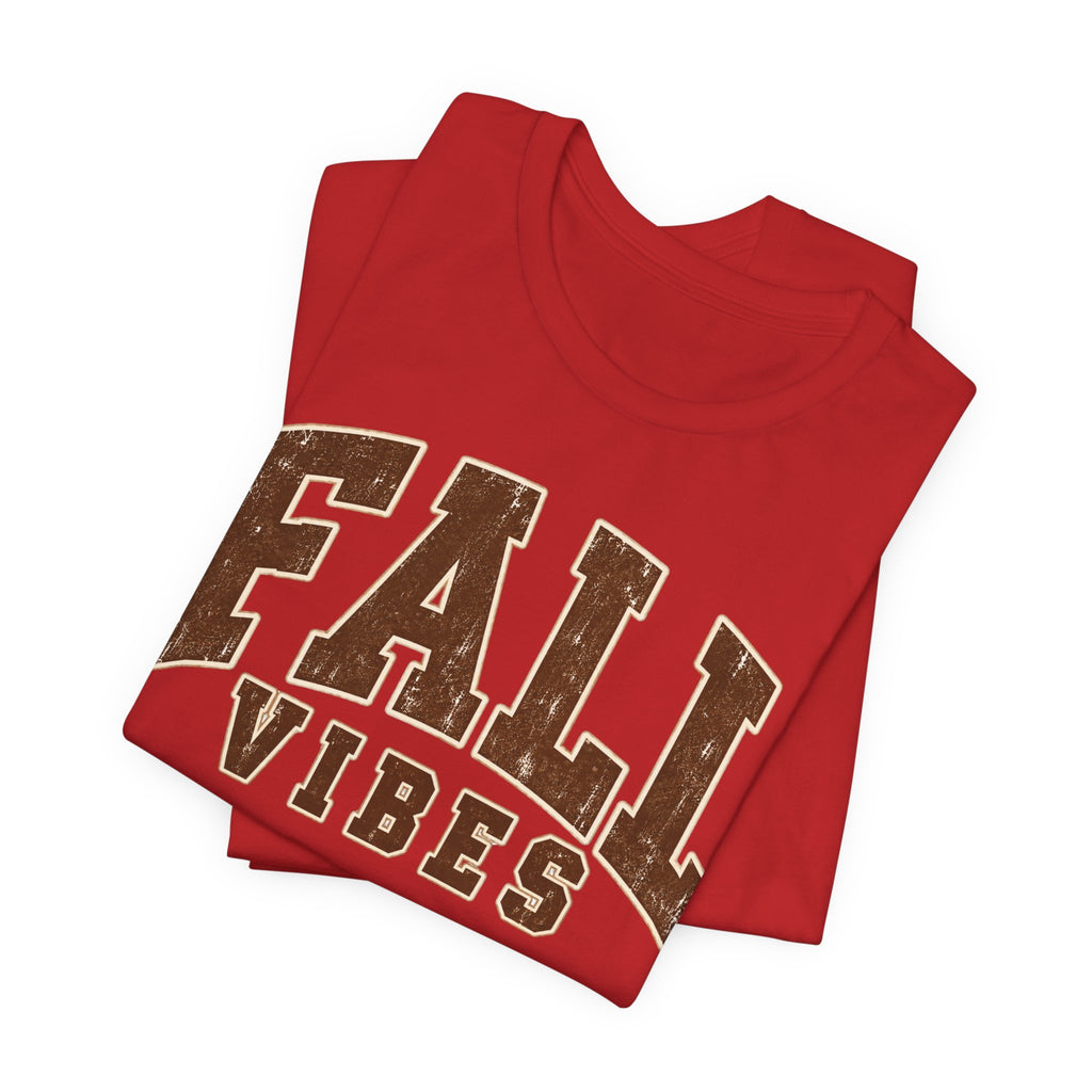 Fall Vibes T-Shirt - Vintage Collegiate Autumn Graphic Tee
