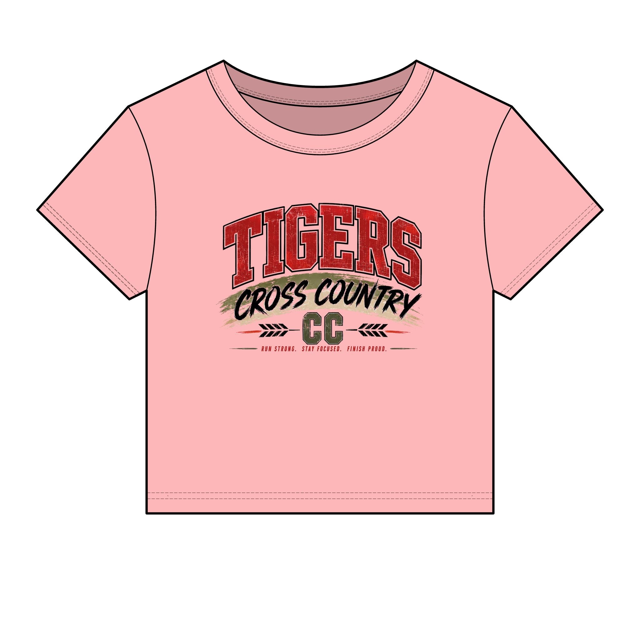 Tigers Cross Country Women's Crop Tee