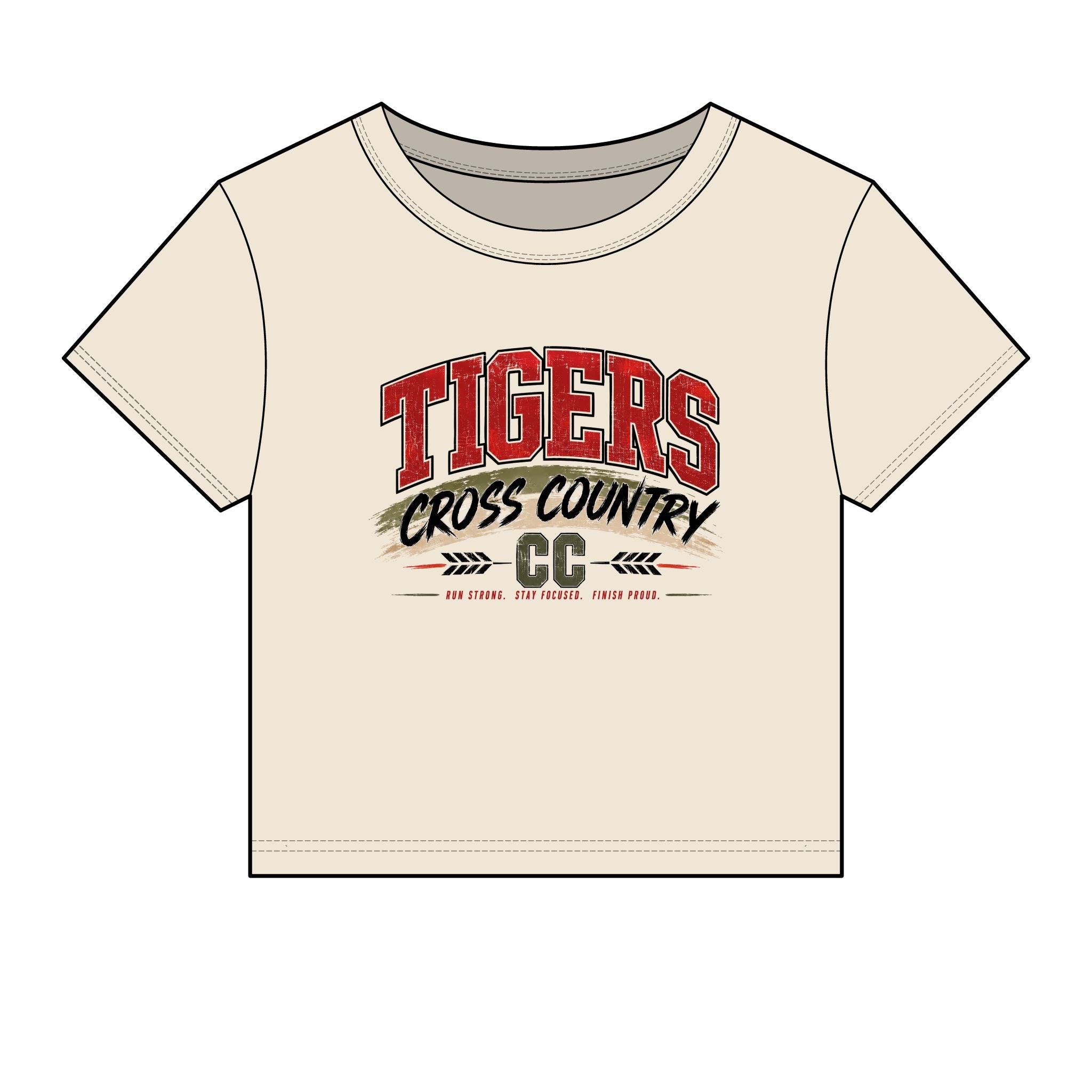 Tigers Cross Country Women's Crop Tee