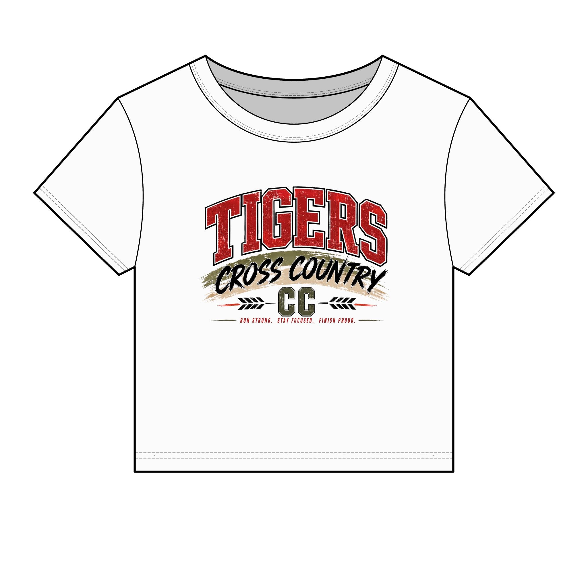 Tigers Cross Country Women's Crop Tee