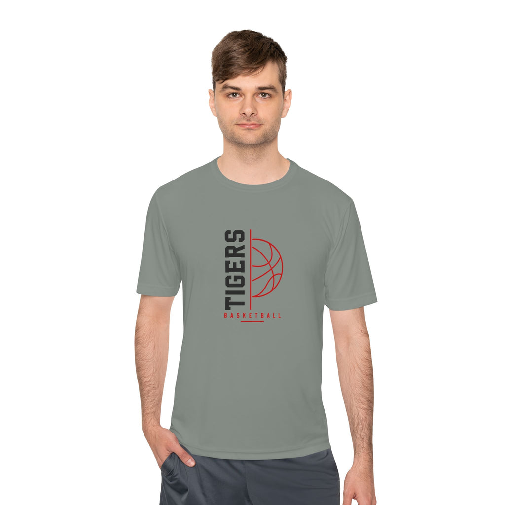 Tigers Basketball Tee - Vertical Logo Moisture-Wicking Shirt