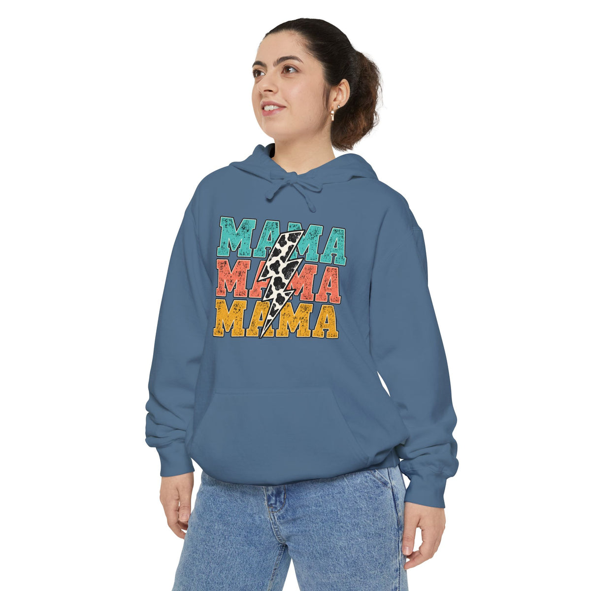 Retro MAMA Cow Print Hoodie
