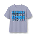 Beavers Stacked Blue Glitter & Leopard Tee