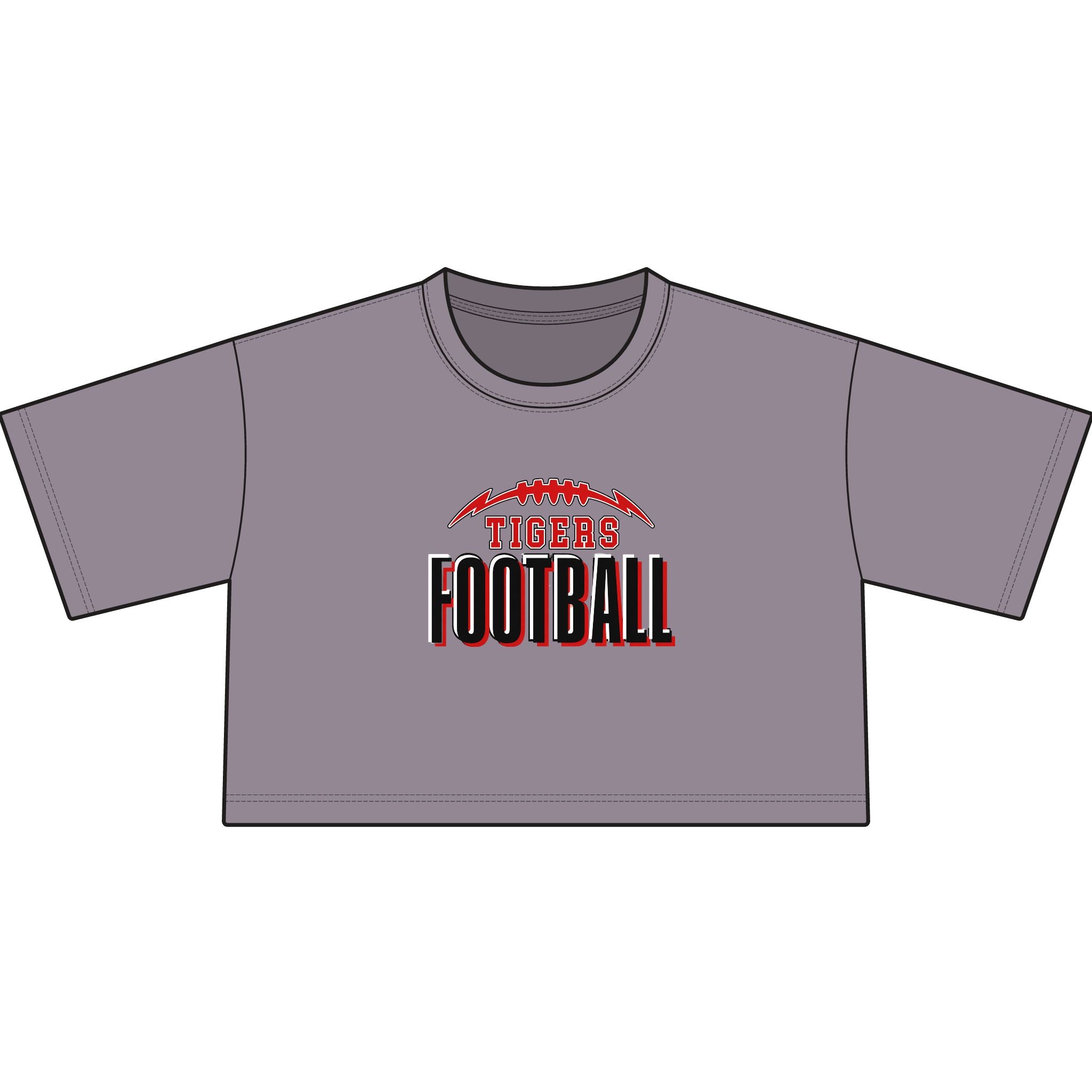 TIGERS Football Garment-Dyed Cropped Tee