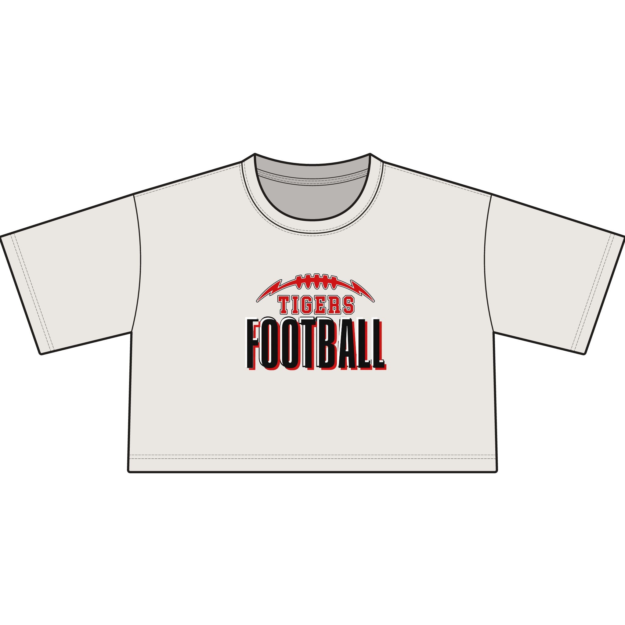 TIGERS Football Garment-Dyed Cropped Tee