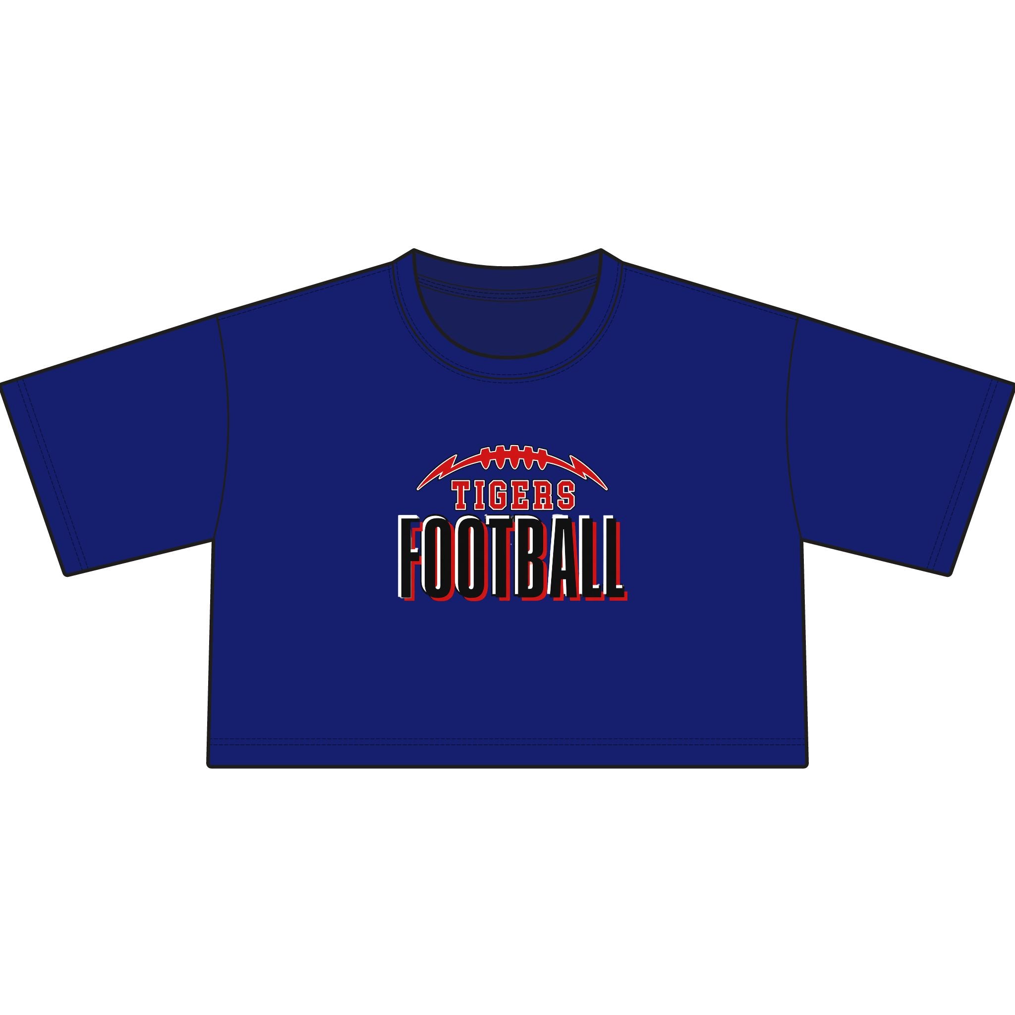 TIGERS Football Garment-Dyed Cropped Tee