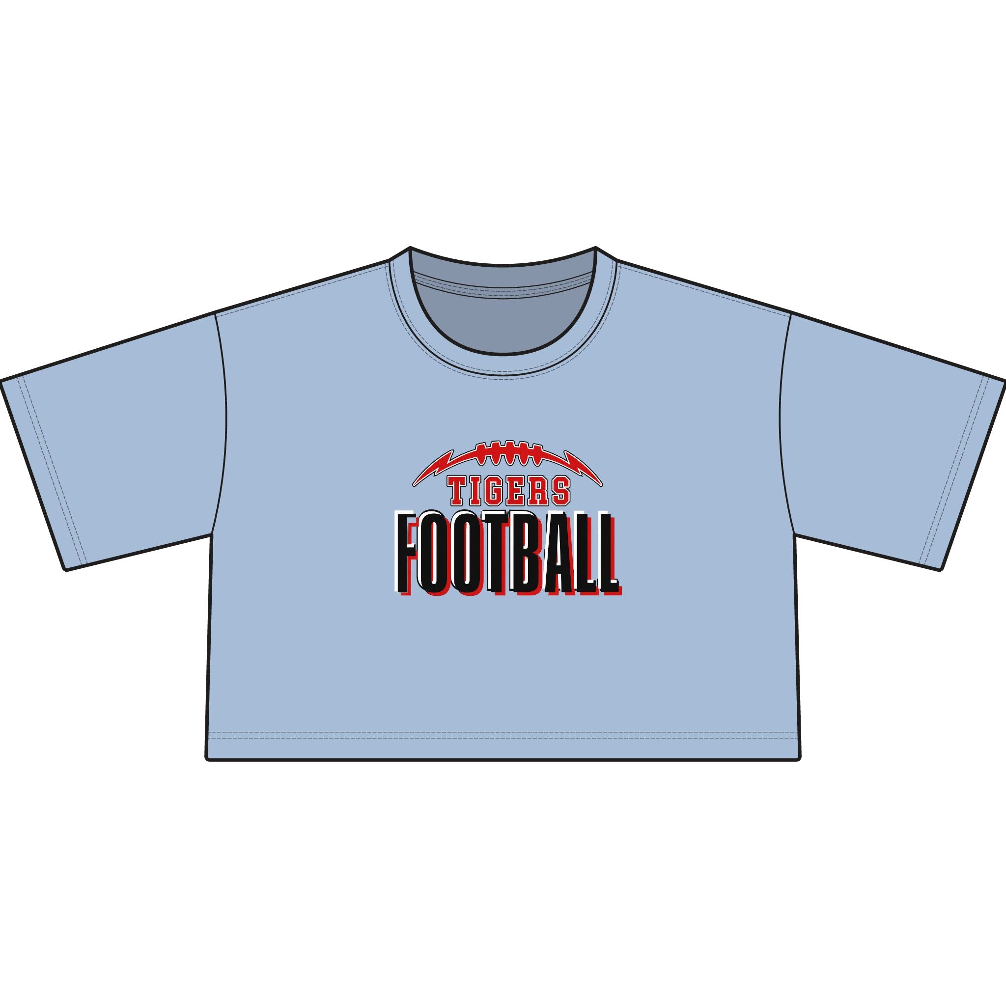 TIGERS Football Garment-Dyed Cropped Tee