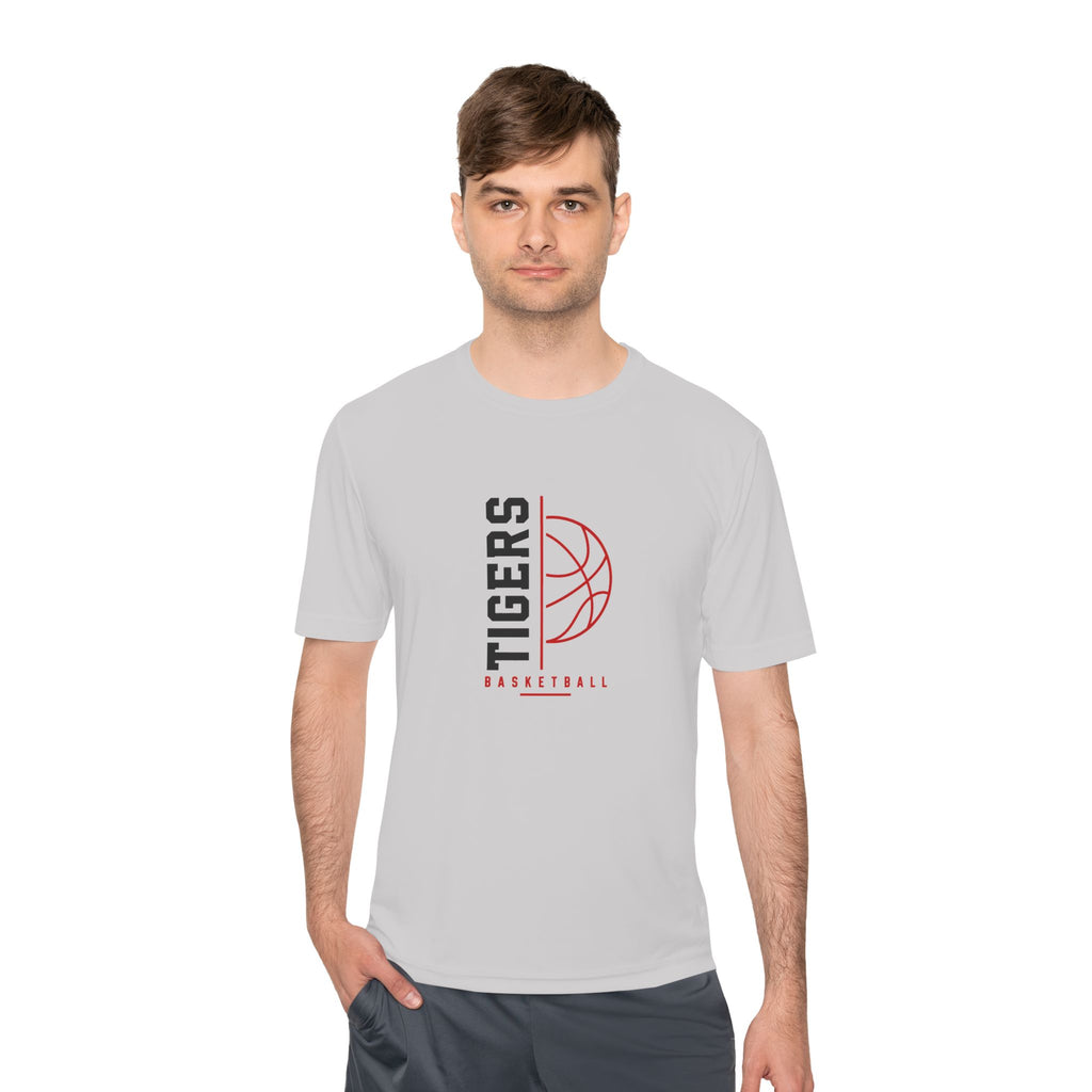 Tigers Basketball Tee - Vertical Logo Moisture-Wicking Shirt