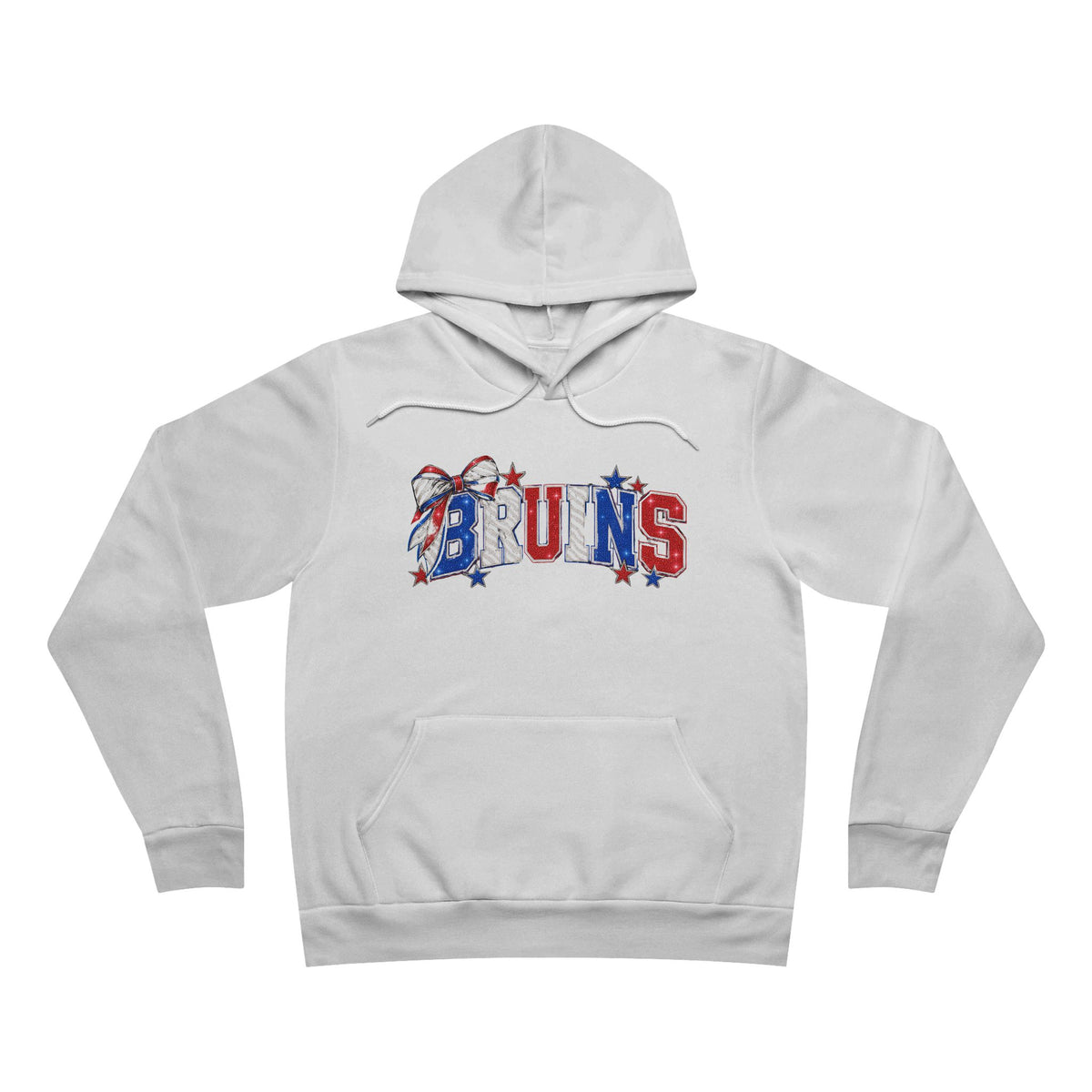 Bruins Bow Hoodie - Red & Royal Zebra Print Spirit Sweatshirt