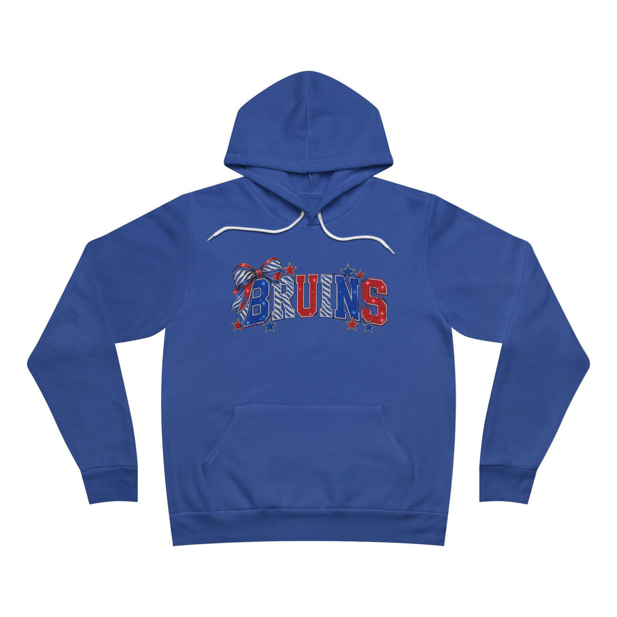 Bruins Bow Hoodie - Red & Royal Zebra Print Spirit Sweatshirt