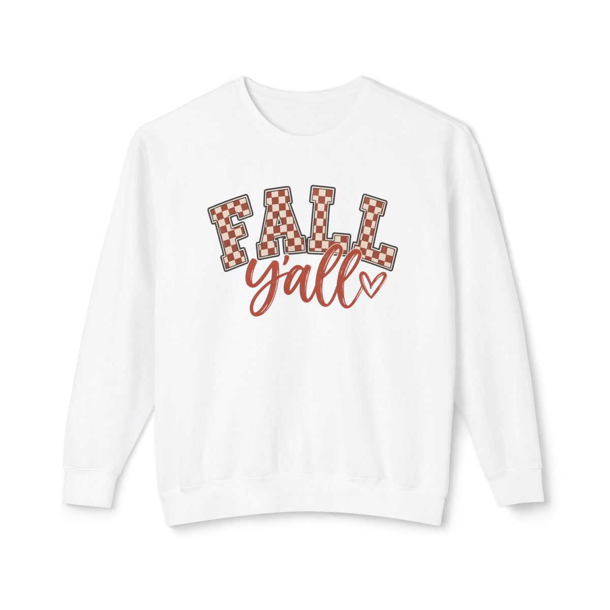 Fall Y'all Checkerboard Lightweight Crewneck Sweatshirt