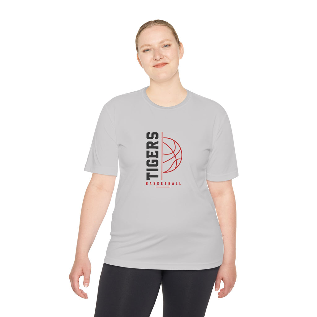 Tigers Basketball Tee - Vertical Logo Moisture-Wicking Shirt