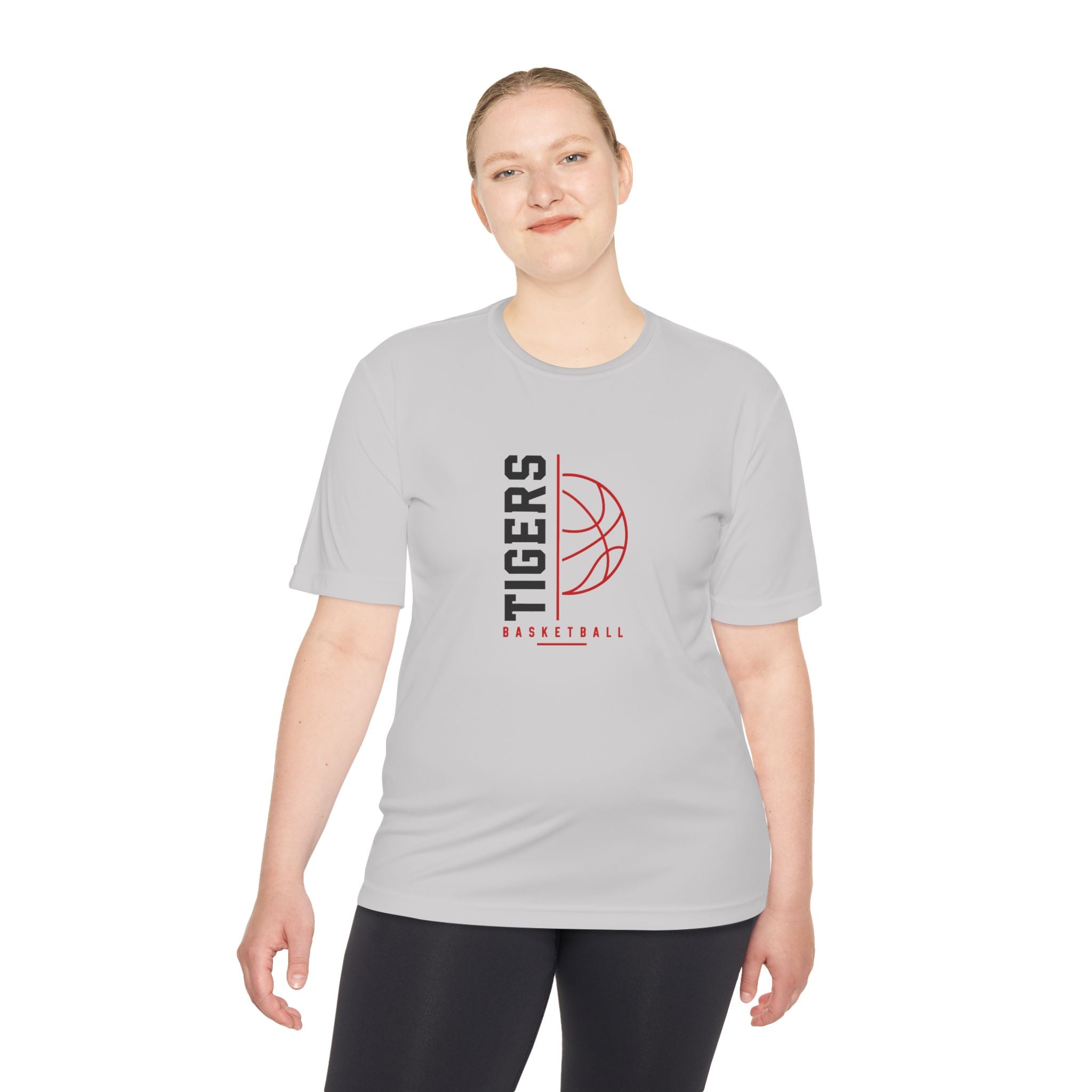 Tigers Basketball Tee - Vertical Logo Moisture-Wicking Shirt