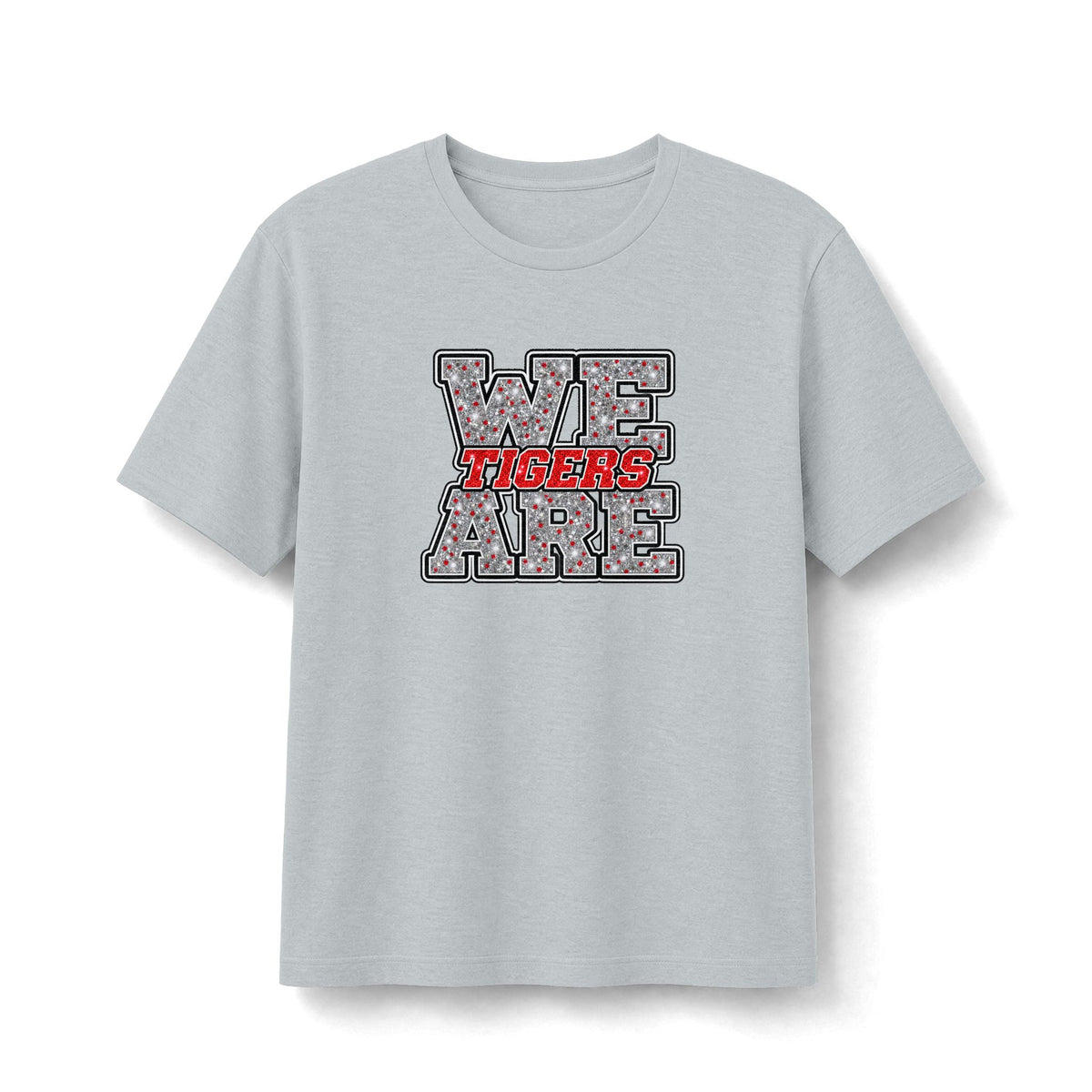 We are Tigers Red & Silver Sparkle Bella+Canvas Tee