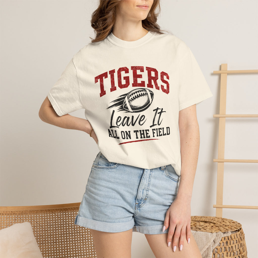Tigers Leave It All on the Field/Comfort Colors Football Tee