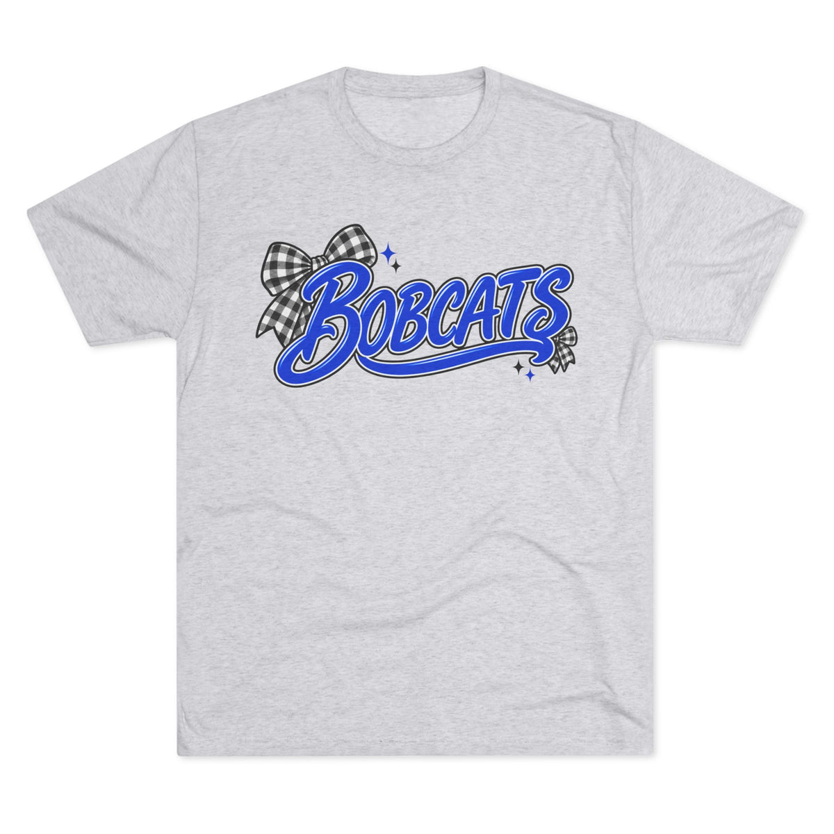 Bobcats T-Shirt - Retro Script with Gingham Bow