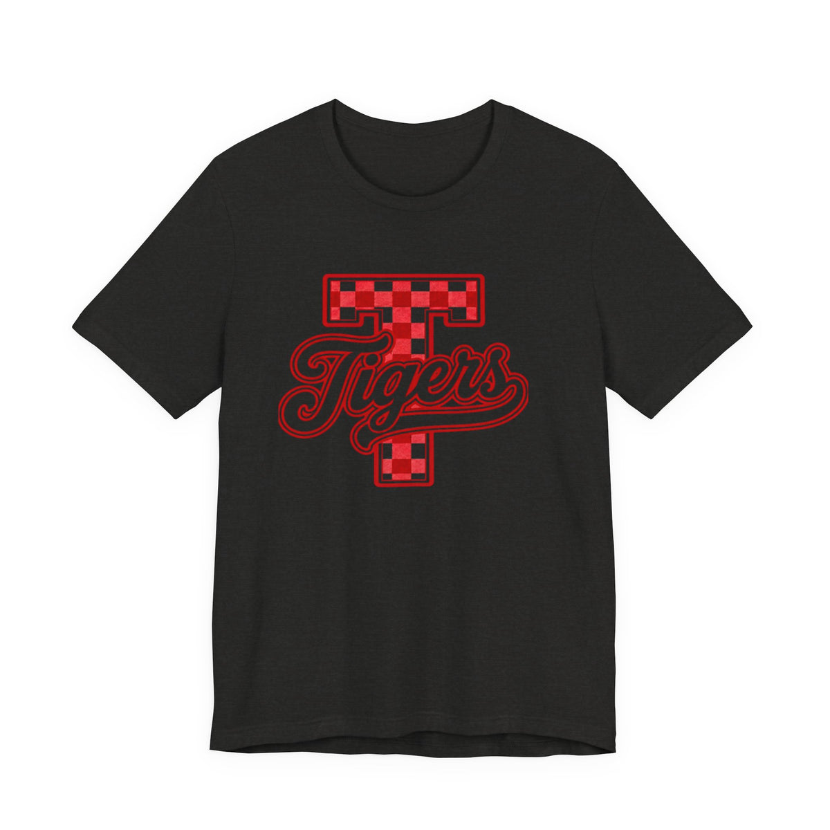 Tigers Plaid Varsity Tee - Preppy Script T-Shirt