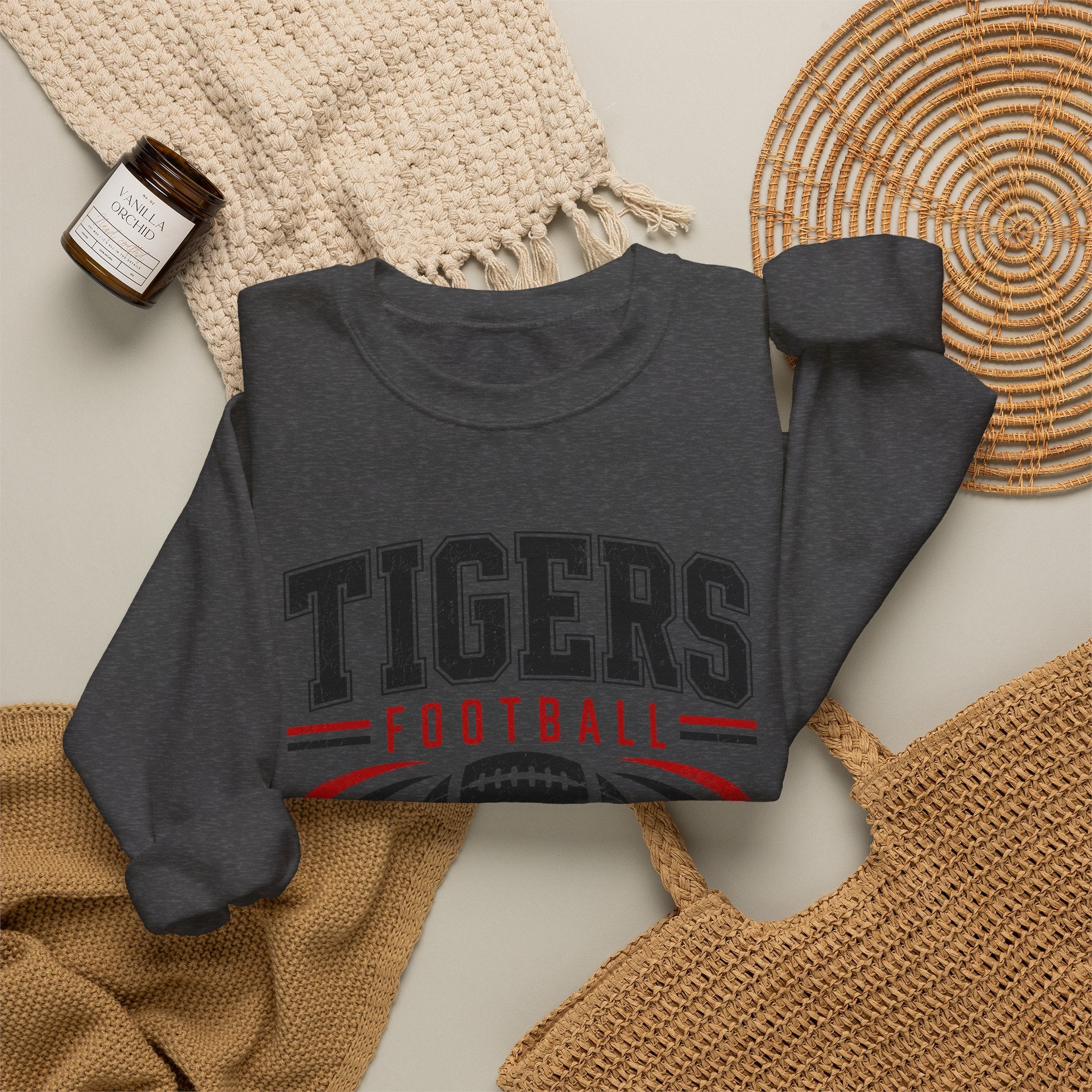 Tigers Football Vintage Logo Sweatshirt | Team Spirit Pullover