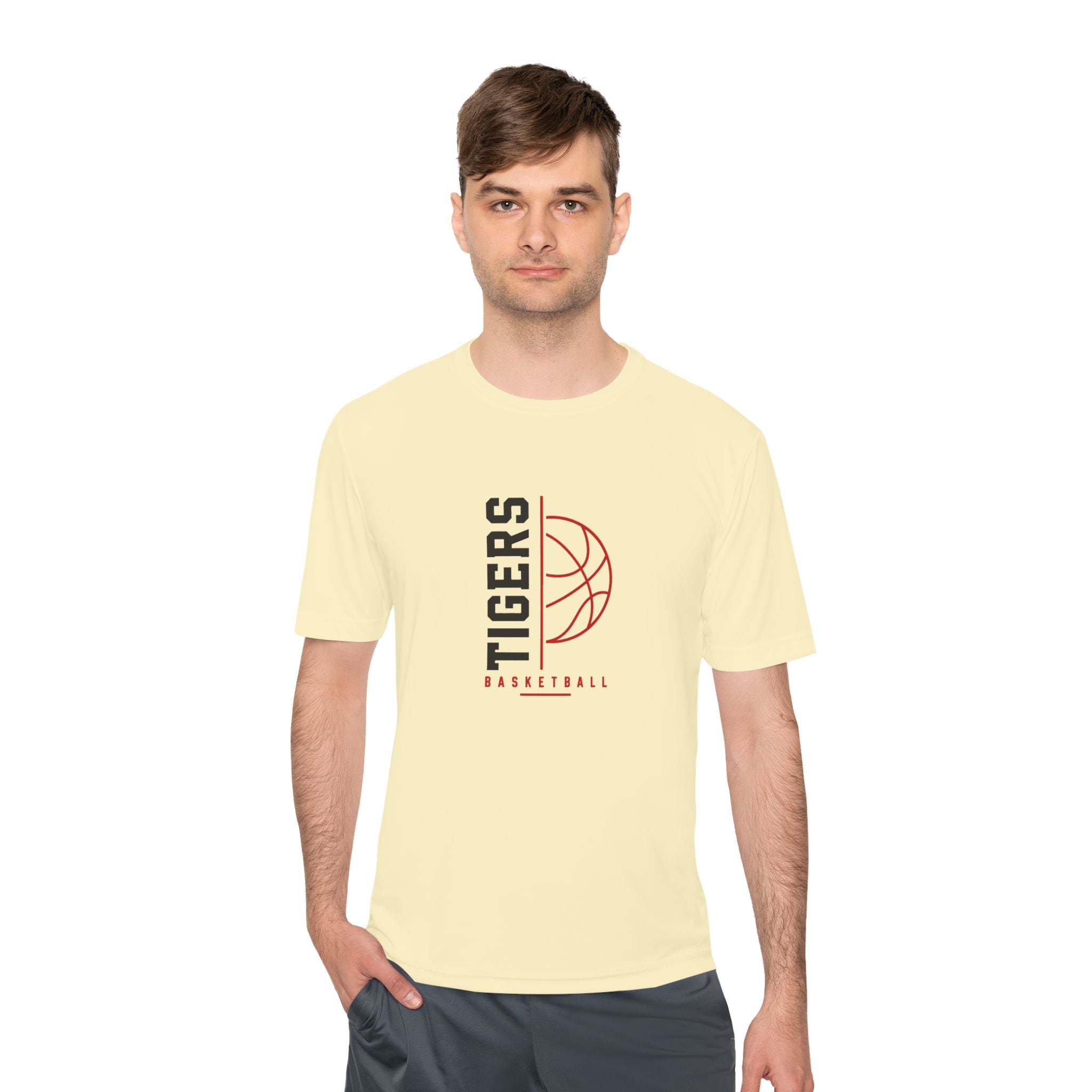 Tigers Basketball Tee - Vertical Logo Moisture-Wicking Shirt