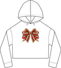 Football Bow Crop Hoodie Glitter Game Day Cherry Sweatshirt