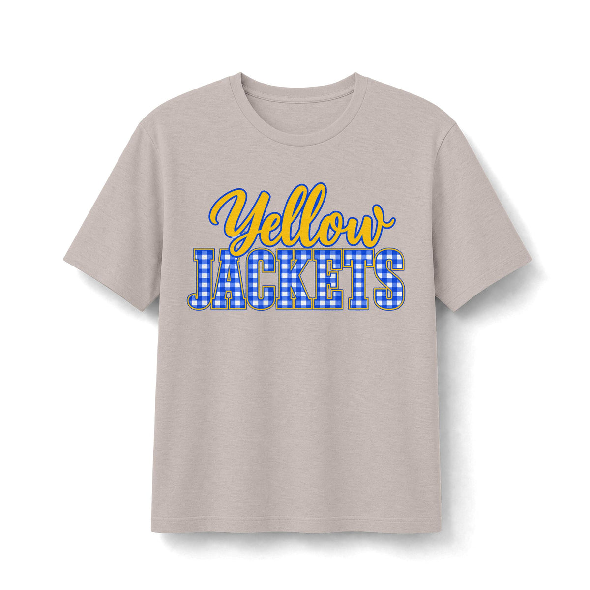 Yellow Jackets Blue Plaid Graphic Tee
