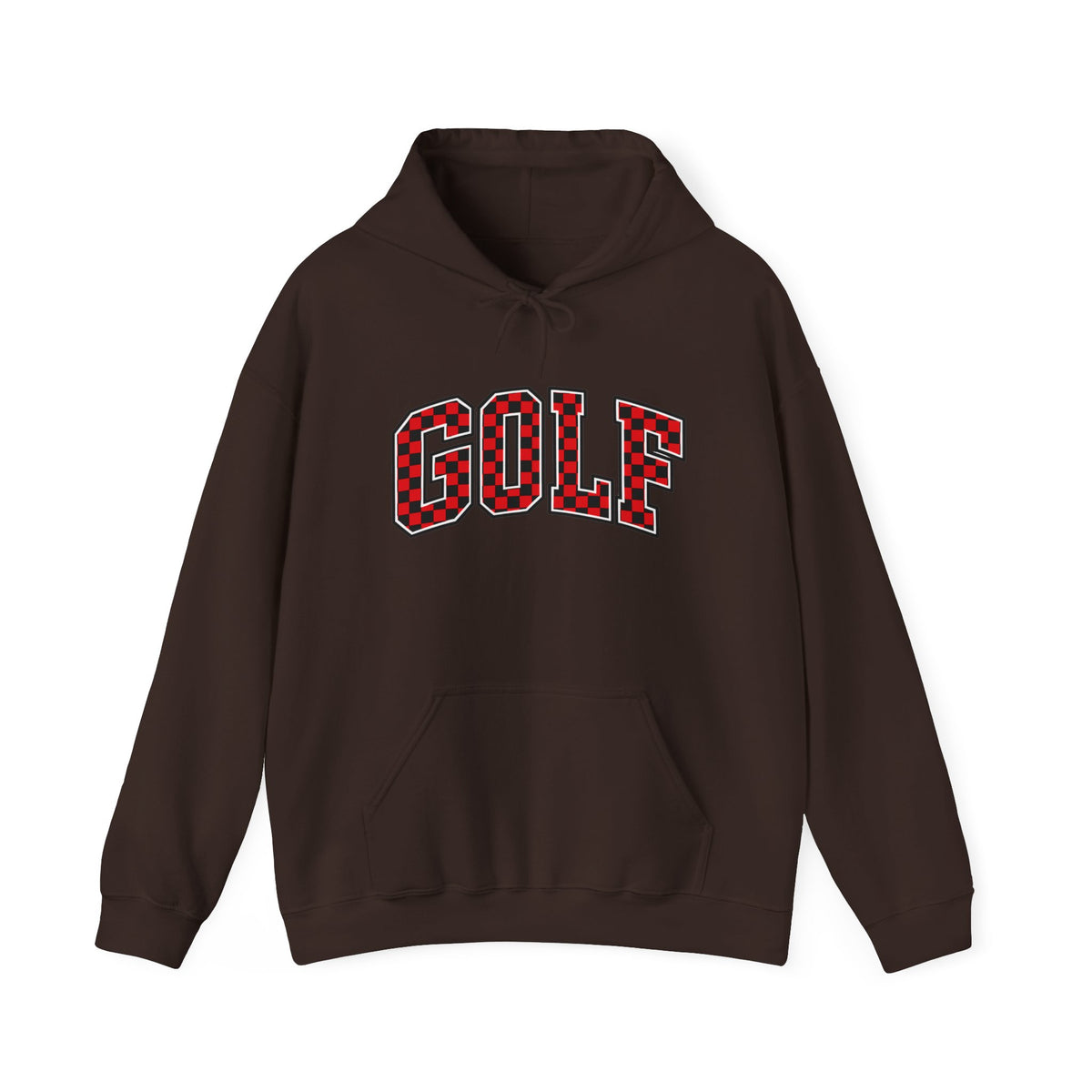 GOLF Checkered Hoodie - Red & Black Varsity Pullover
