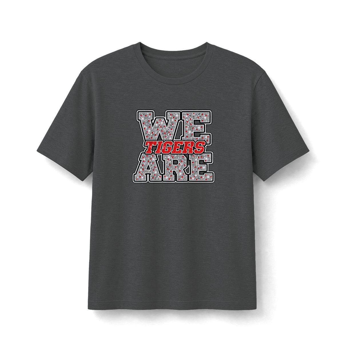 We are Tigers Red & Silver Sparkle Bella+Canvas Tee