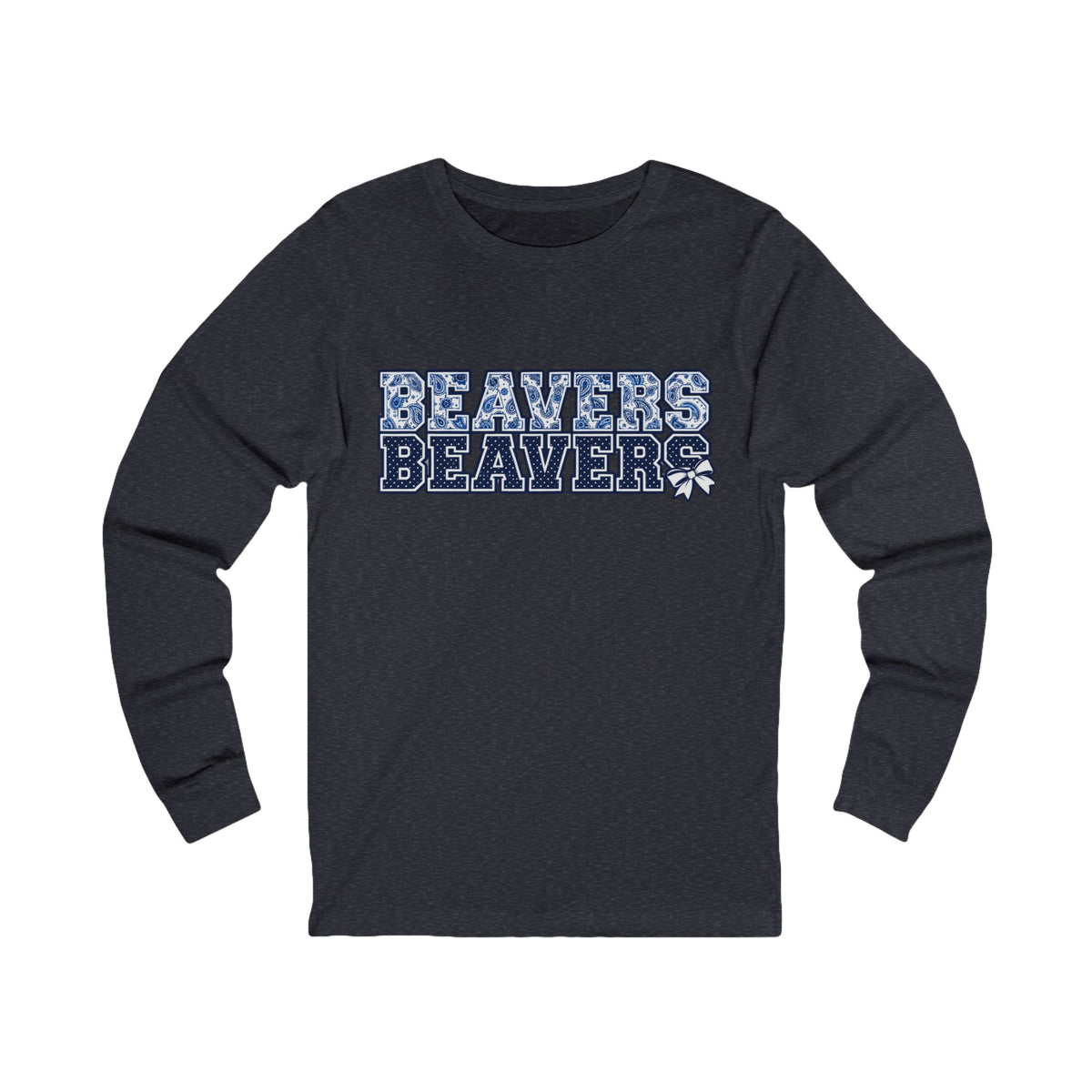 Beavers Paisley & Polka Dot Bow Long Sleeve Tee