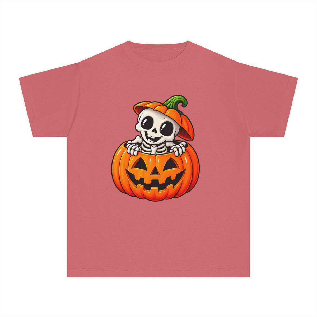 Pumpkin Bones Halloween T-Shirt - Cute Skeleton Youth Tee