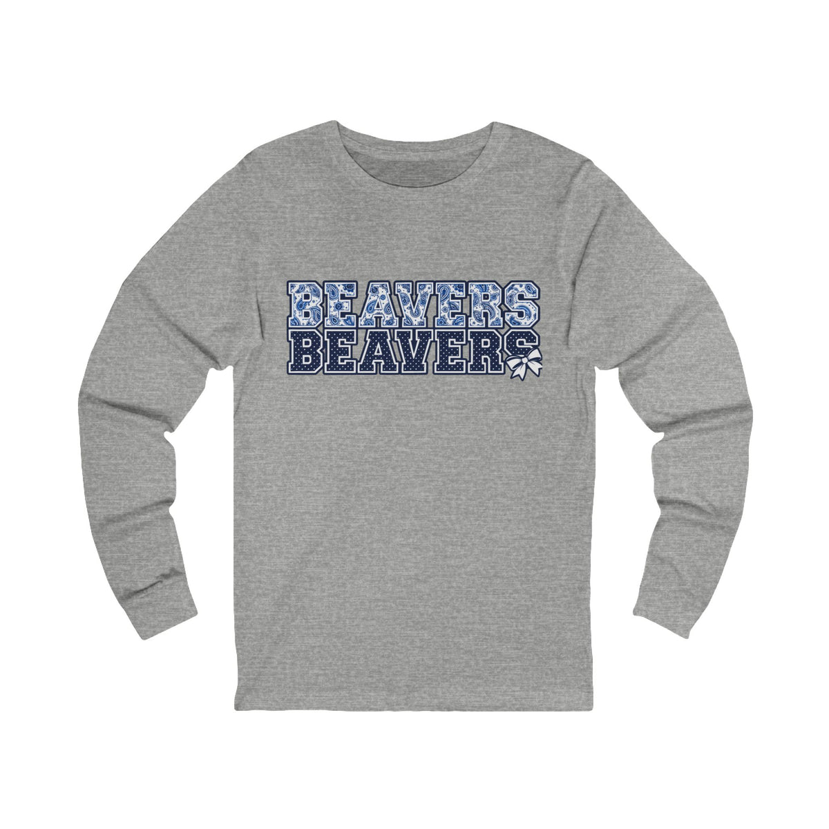 Beavers Paisley & Polka Dot Bow Long Sleeve Tee