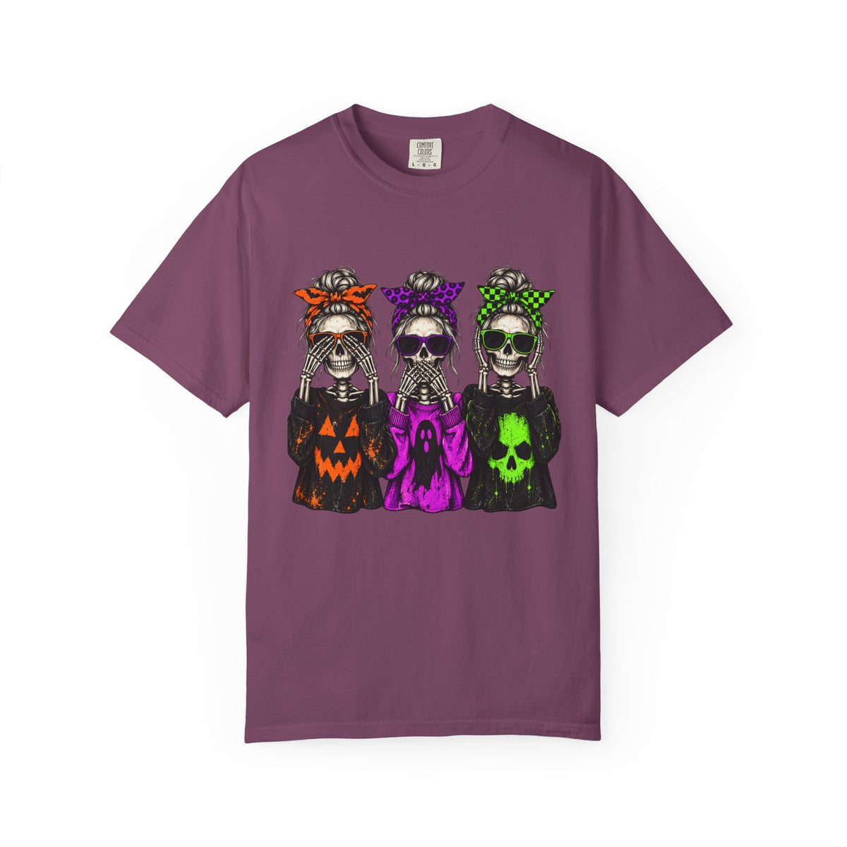 Halloween Skeletons T-Shirt - Colorful Spooky Graphic Tee