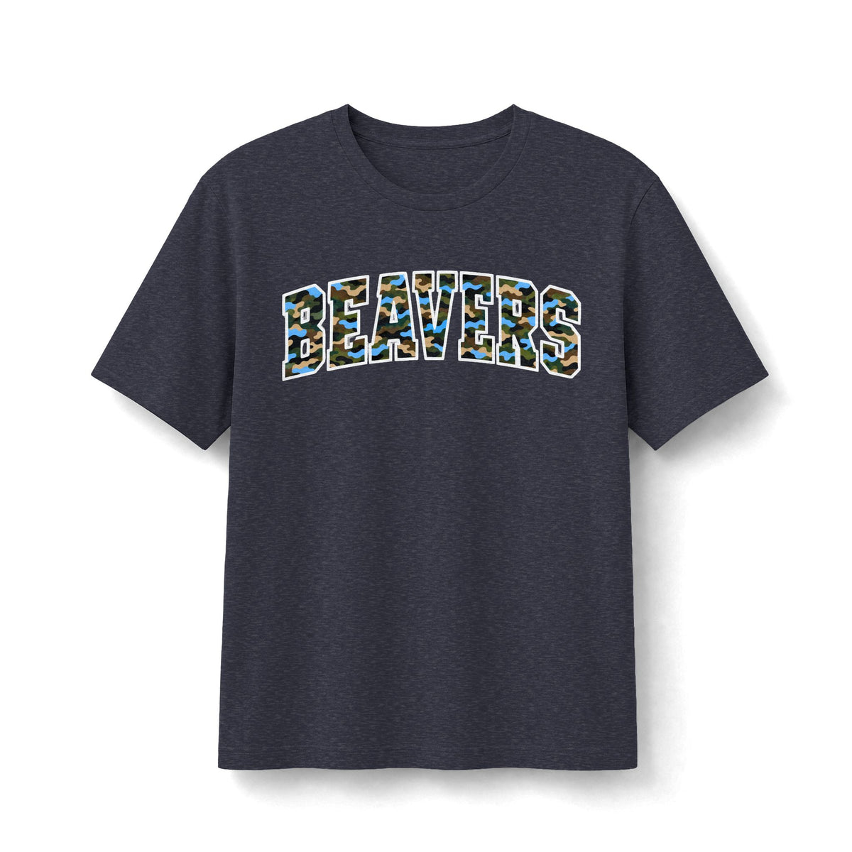 Beavers Columbia Blue Camo Tee - Bella+Canvas
