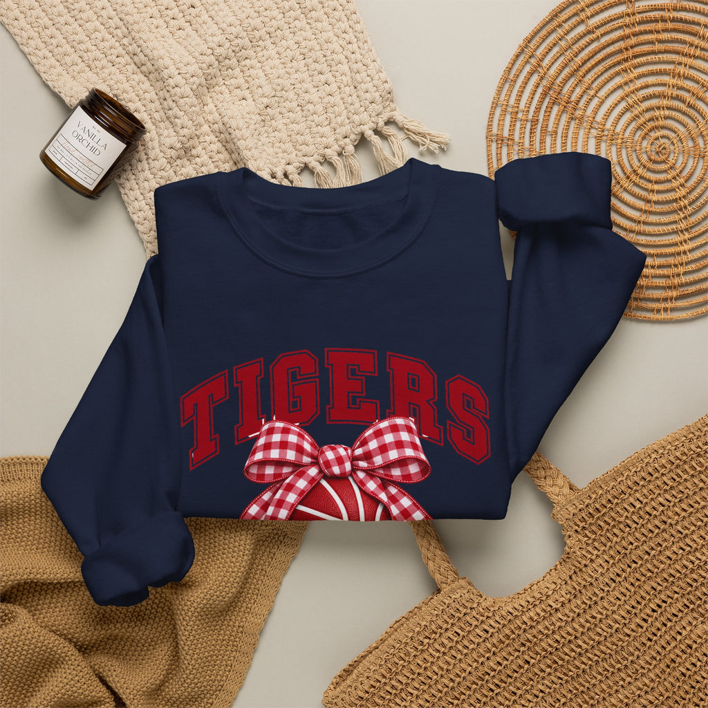 Tigers Basketball Bow Crewneck Sweatshirt