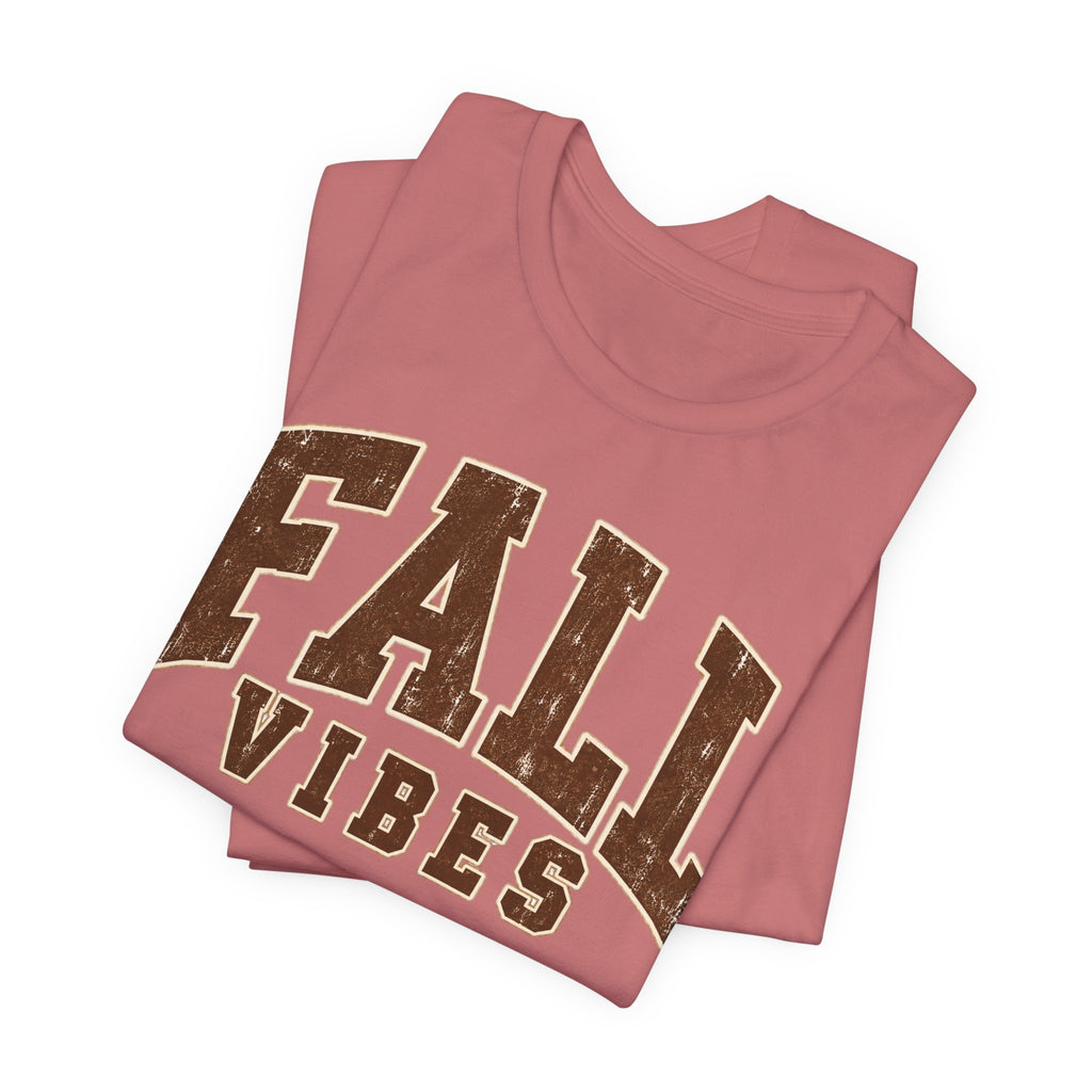 Fall Vibes T-Shirt - Vintage Collegiate Autumn Graphic Tee