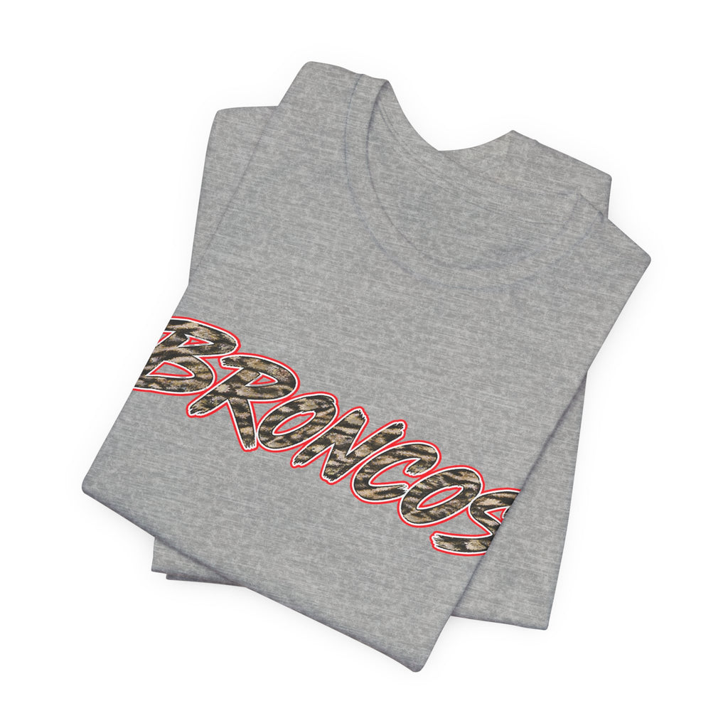 BRONCOS Leopard Print Unisex Tee - Bella+Canvas 3001