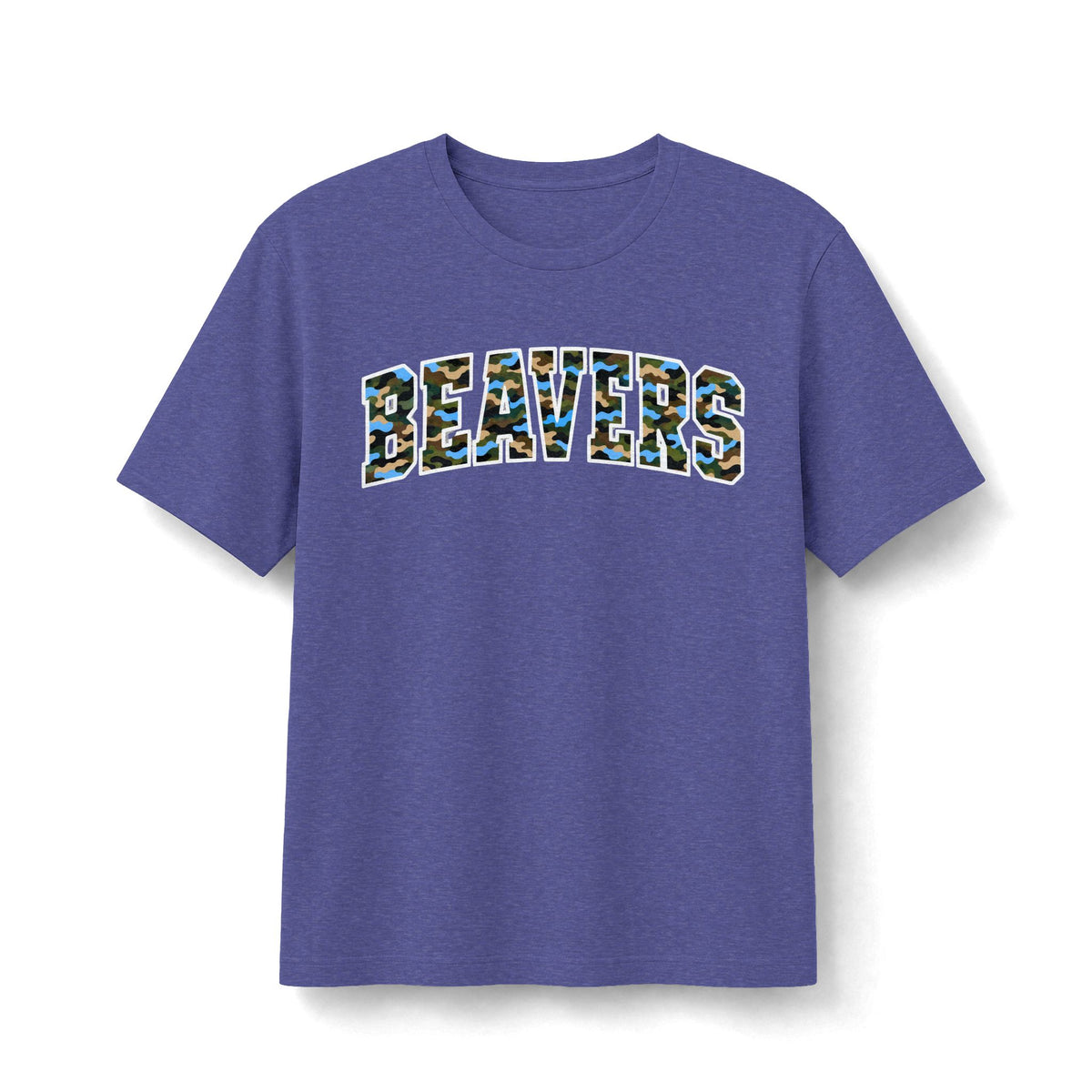 Beavers Columbia Blue Camo Tee - Bella+Canvas