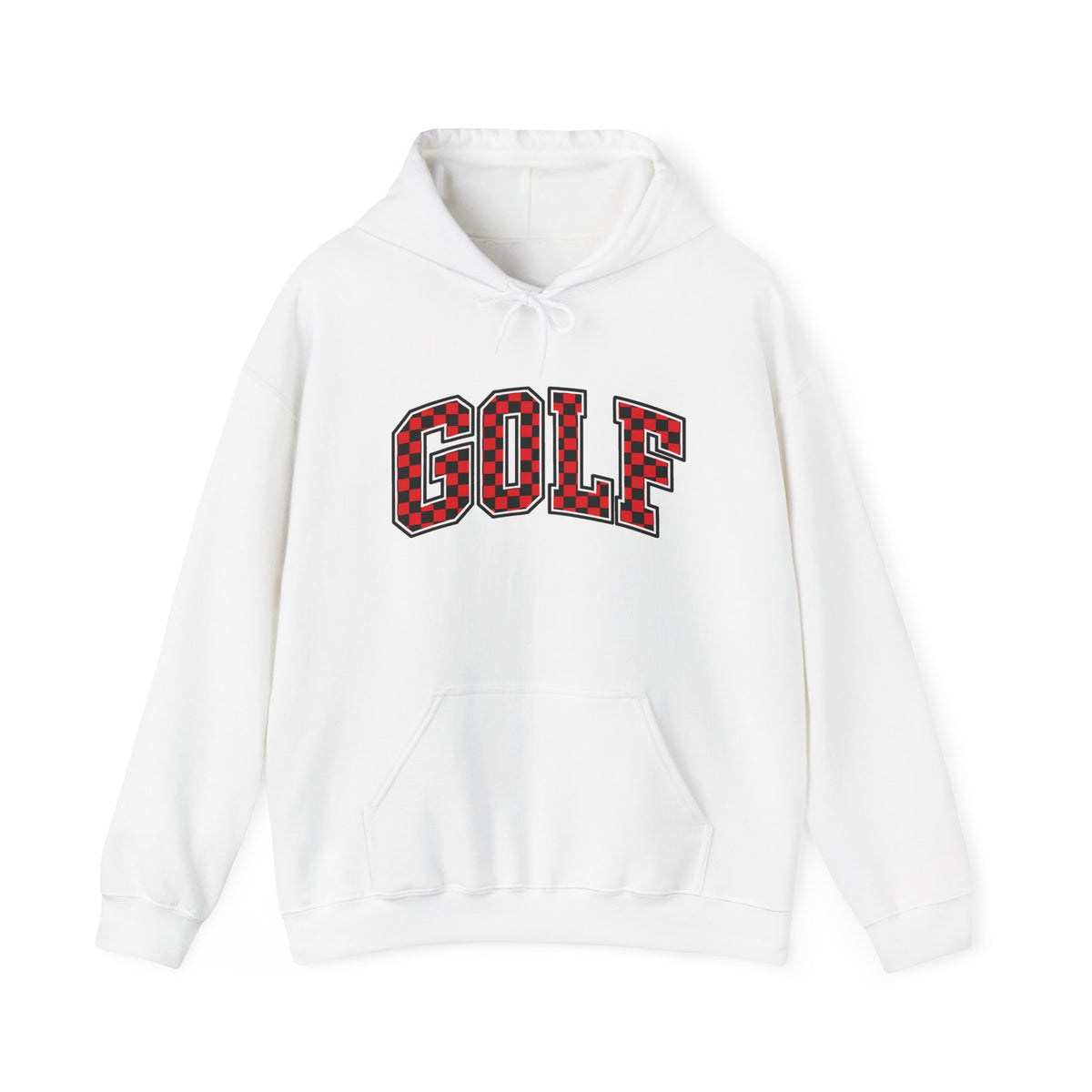 GOLF Checkered Hoodie - Red & Black Varsity Pullover