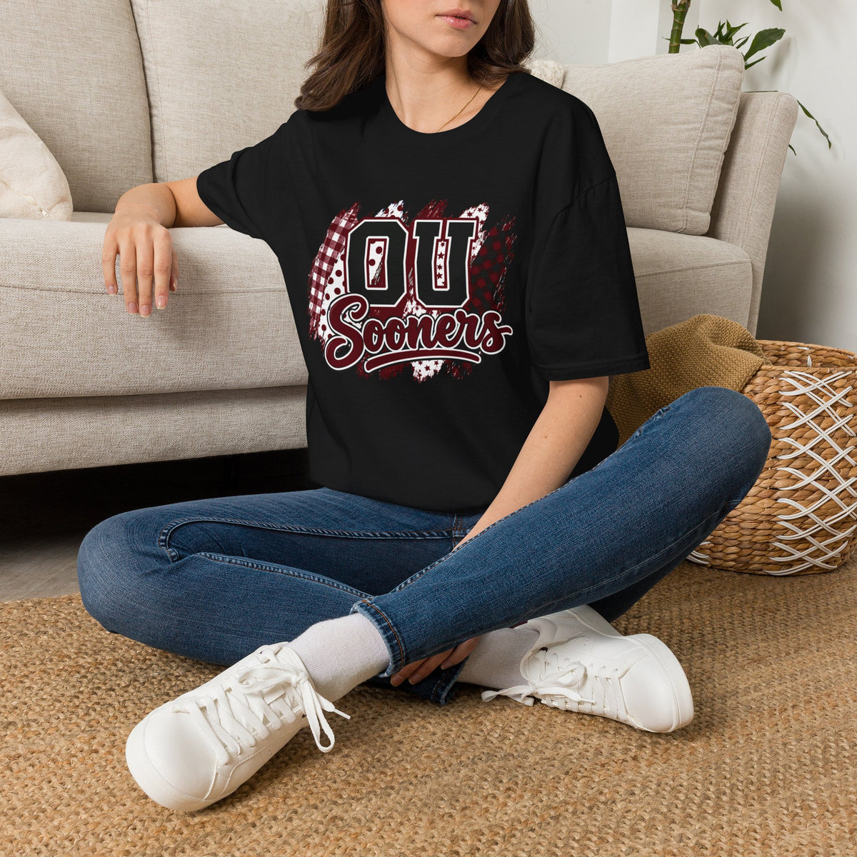 Sooners Mixed-Print Unisex Softstyle T-Shirt