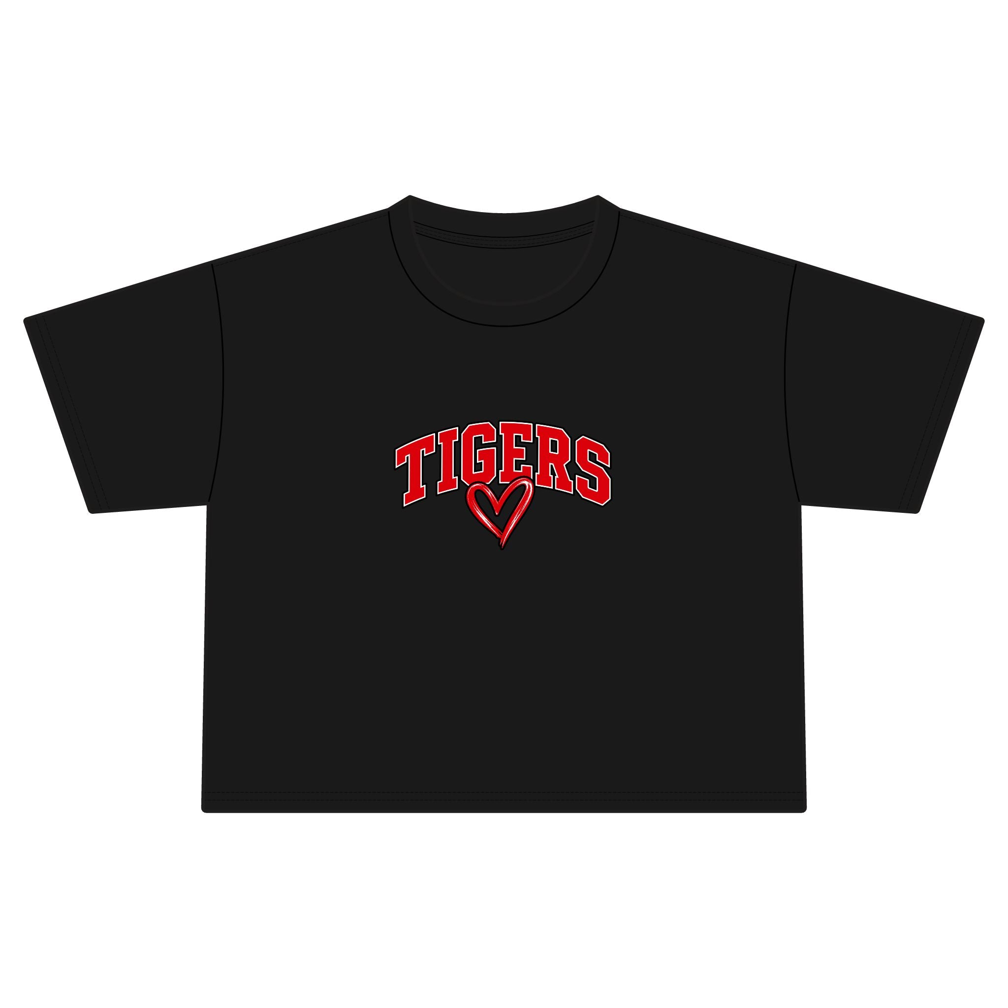 TIGERS Heart Women's Jersey Crop Tee- Varsity