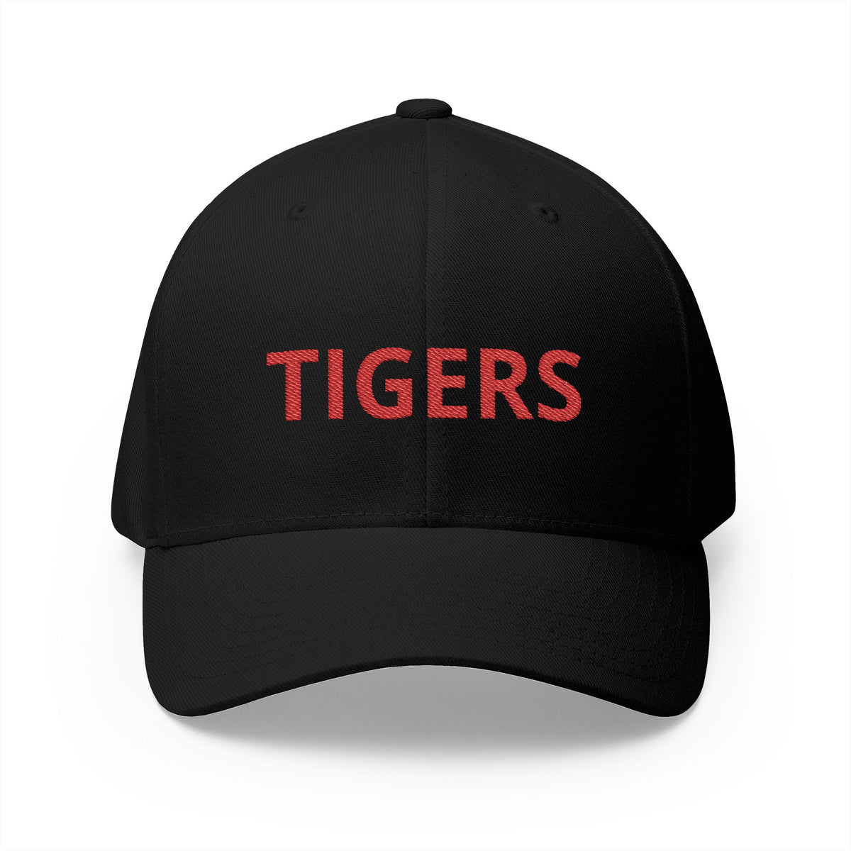 TIGERS Embroidered Flexfit Hat - Red Stitching