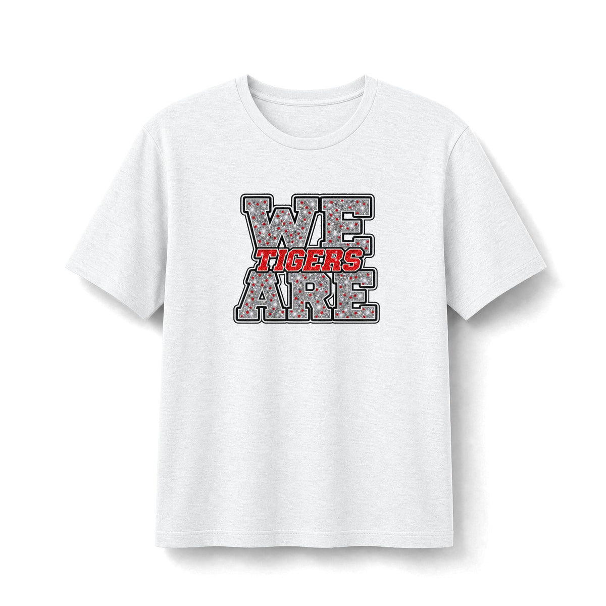 We are Tigers Red & Silver Sparkle Bella+Canvas Tee