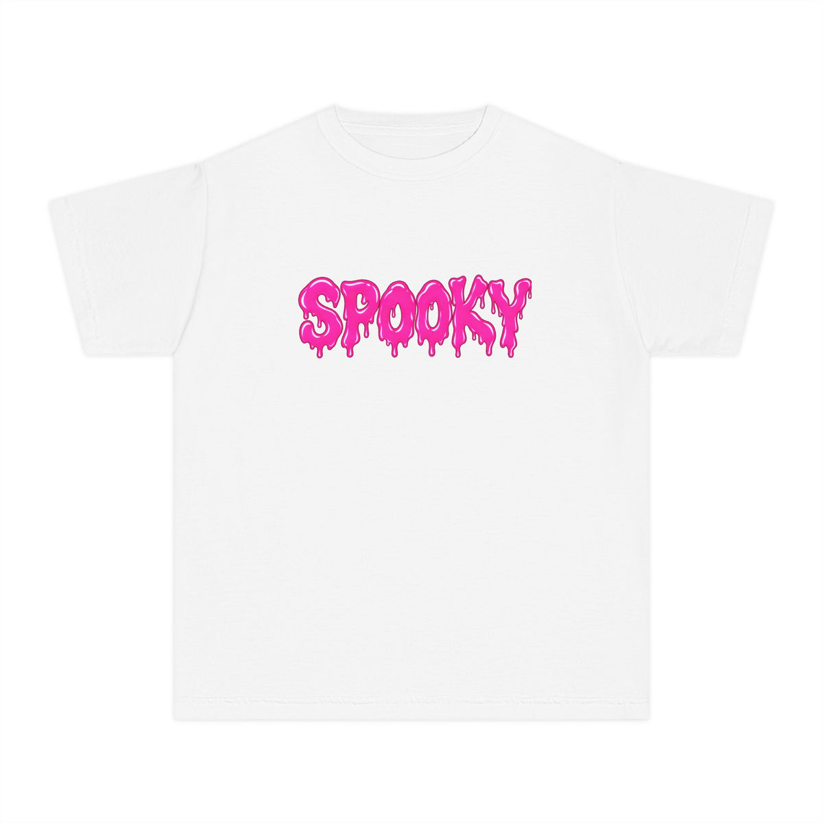 Neon Spooky Halloween T-Shirt - Pink Drip Youth
