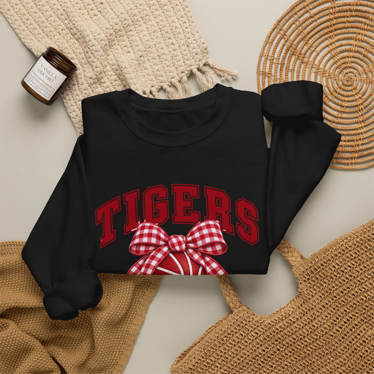 Tigers Basketball Bow Crewneck Sweatshirt