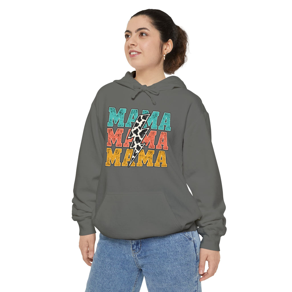 Retro MAMA Cow Print Hoodie