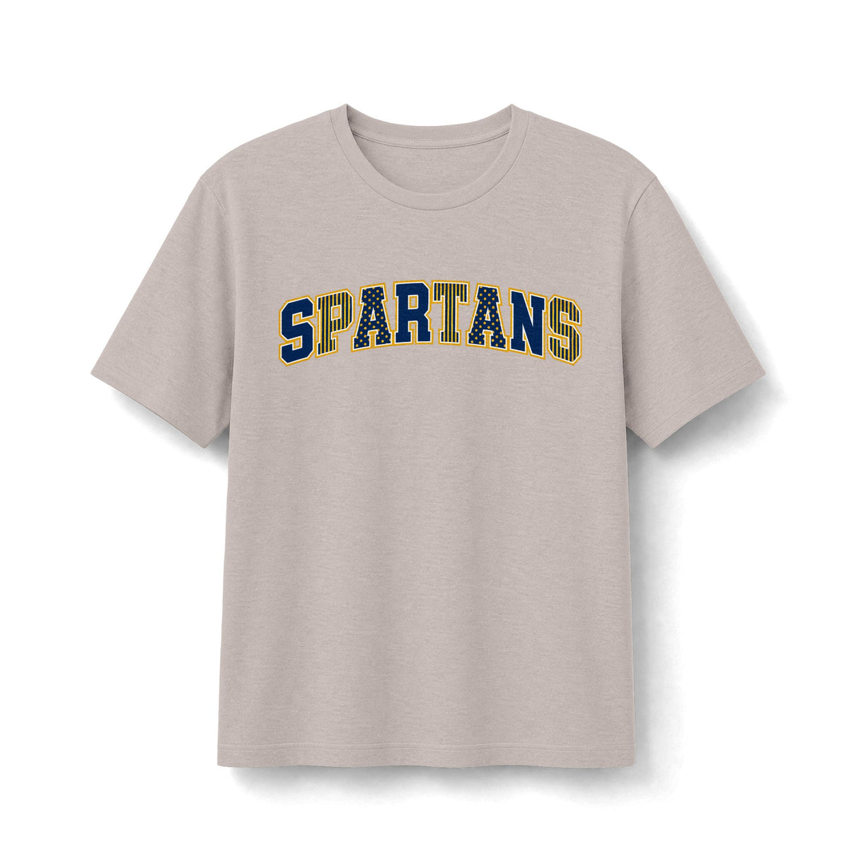 Spartans Mixed-Pattern T-Shirt - Navy and Gold Academy Tee